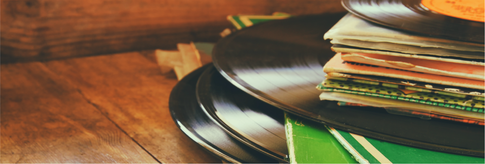 Stack of LP records